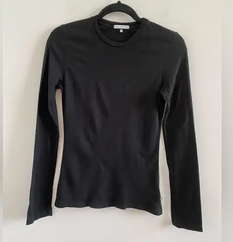 James Perse Black Long Sleeve Crewneck T-Shirt Size 2 (Medium) Minimalist