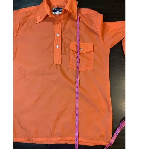 Obermeyer Nylon Wind Shirt Womens Medium Orange High Visibility Crew VTG Vintage