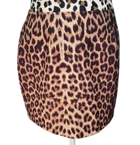 Punk Retro Leopard Mini Skirt Size 6 (Small) Brown