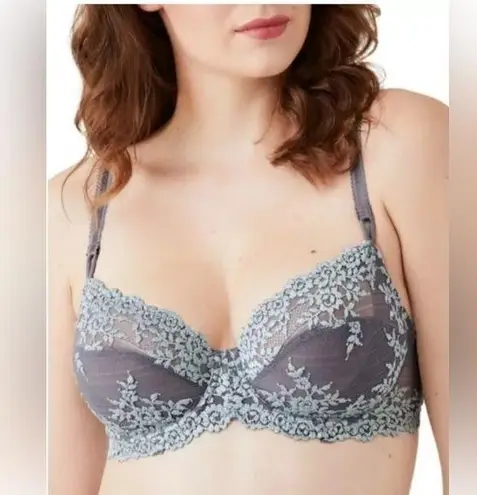 Wacoal Embrace Lace Underwire Bra Grey 34DDD Quiet Shade Ether