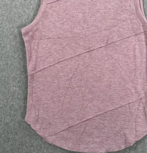 Elodie Ribbed Tank Top Women's Small Purple High Neck Sleeveless Crossover