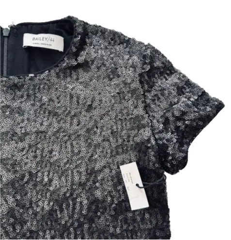 Bailey 44 Top Celebration Black Sequined Crewneck Short Sleeve Top XS NEW