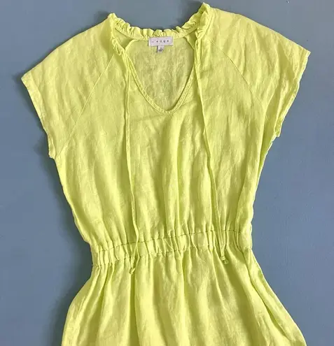 S’edge Raleigh Citron Lime Green Linen Mini Dress