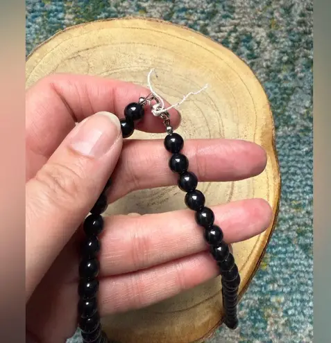 Vintage 90s yellow check abstract enamel beaded necklace