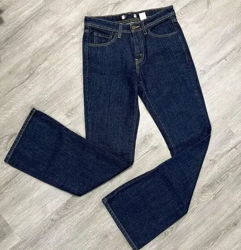 Dark Wash Bootcut Jeans Size 8 Contrast Stitching 100% Cotton Women’s Blue