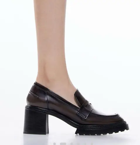 Charles and Keith Chunky Penny Loafer Pumps - Ivory/Off White