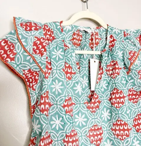 Marea Womens Blouse Grace Flutter Top With Trim V