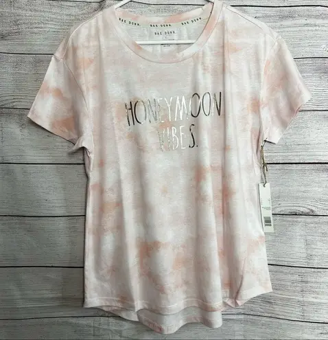 Rae Dunn  Womens Short Sleeve "Honeymoon Vibes" Graphic Tee Sz L