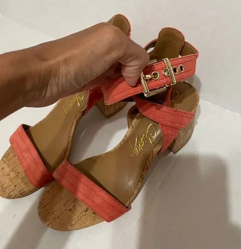 Arturo Chiang  || Hammil Coral Cork Strap Block Heel