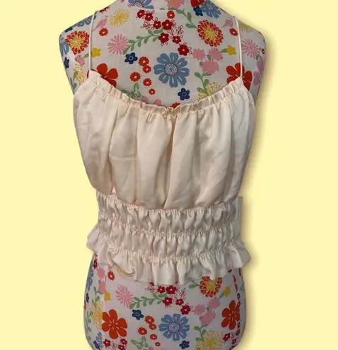 NWT Triple Smocked Tank Tan Size L