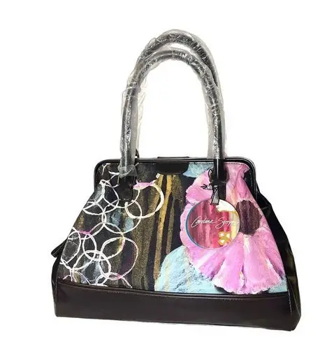 NEW Studio Demdaco Caroline Simas Art HANDBAG Satchel Shoulder Purse Pink Brown