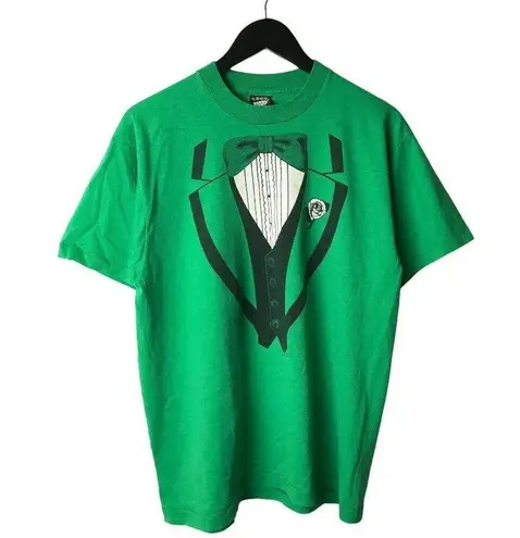 1990 Vintage Screen Stars Best St Patrick's Day IWS Trash Bash T Shirt Green XL