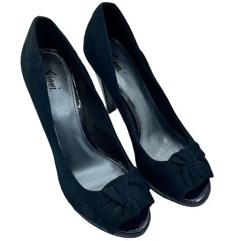 Fioni  NAVY BLUE PEEP TOE HEELS WITH BOW SIZE 10