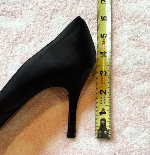 Blake Scott Desmond Black Bow Peep Toe High Heel Pumps 7.5