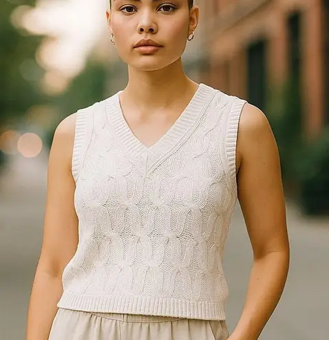 Prómesa PROMESA Sleeveless Cream Halter Sweater Top ~ Women's Size SMALL