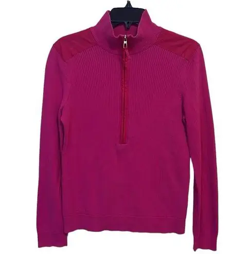 Ralph Lauren  Active LRL Women Half Zip Cotton Shirt Pink. Size L