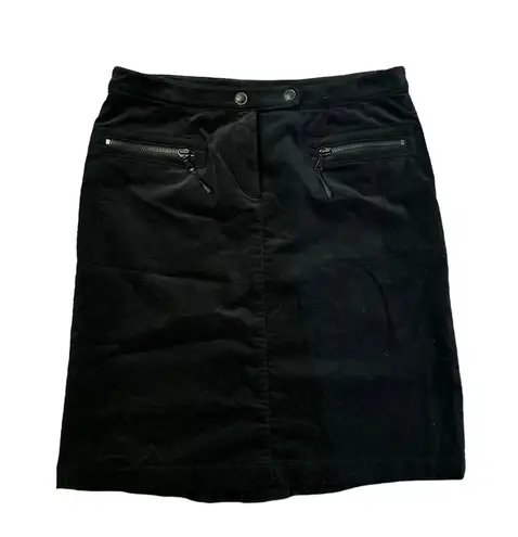 W by Worth black velvet knee length skirt size 8