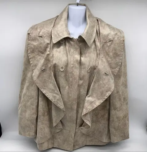 INC International Concepts Woman Faux Animal Textured Jacket Woman's Plus One Sz Size 0X