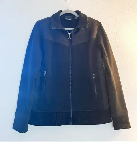 Marmot Jacket Women’s Black Tech Sweater Coat Sz L GUC Mixed Media Outdoor Ski