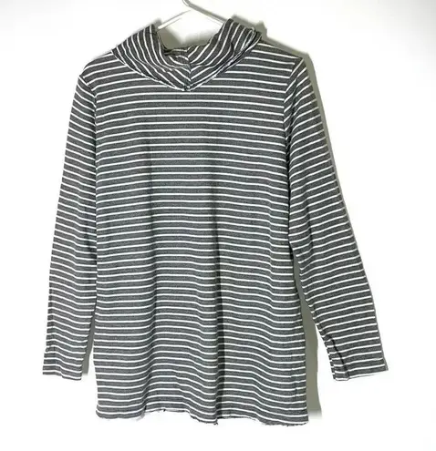 Soft Surroundings Striped Cowl Neck Tunic Pullover Long Sleeve Size Large