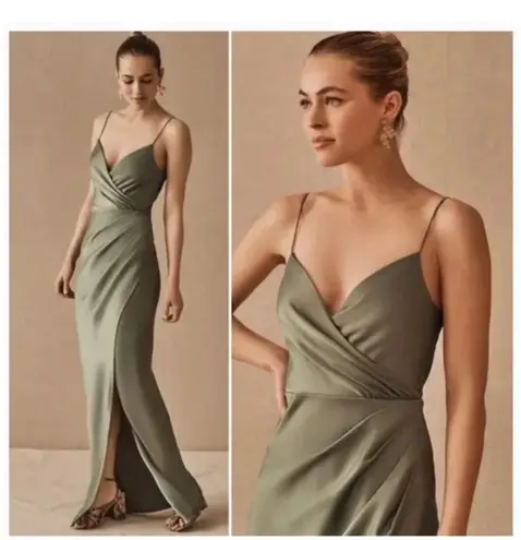 BHLDN Anthropologie Freya Satin Charmeuse Maxi Dress