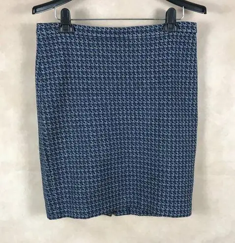 Banana Republic Cotton Zig Zag Blue Pencil Skirt 10 Petite