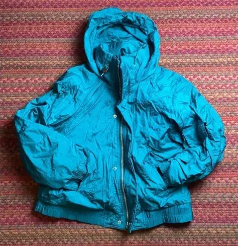 90s VINTAGE TEAL WINDBREAKER JACKET Blue