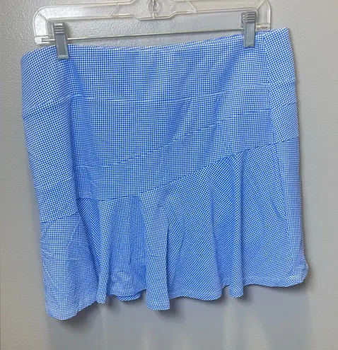IBKUL Women's Golf Mini Check Flounce Skort Blue/White Size Large Blue