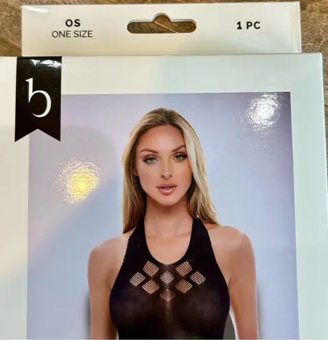Baci Women’s Jacquard Bodysuit Lingerie Black Diamond One Size New in Package