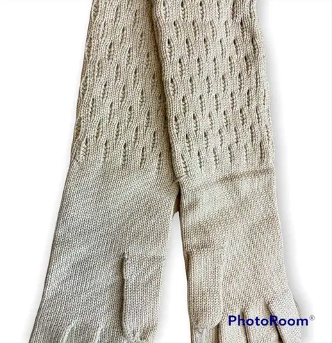 Loro Piana baby cashmere long pointelle gloves