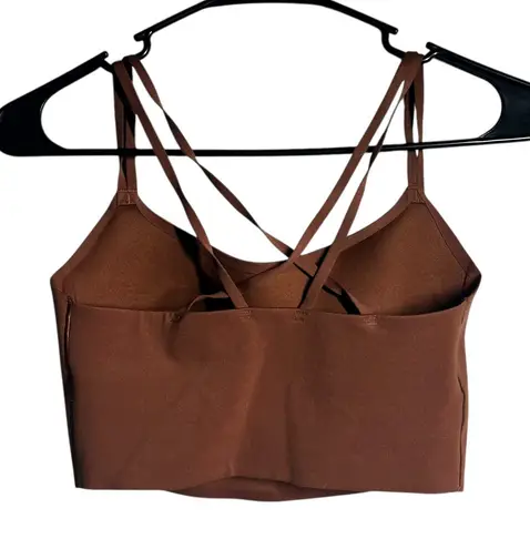 Offline by Aerie Real Me Strappy Sports Bra Crop Top Brown Size S