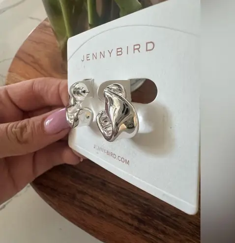 Jenny Bird Aurelia Hoop Earrings, High Polished Silver, BRAND NEW, $110