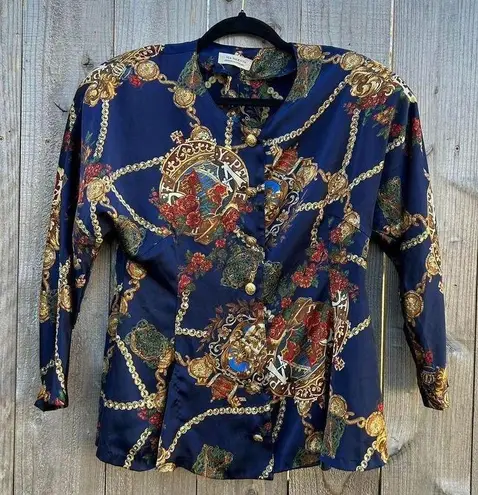 Via valent regency button down satin Medium Blue