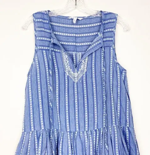 BCBGeneration  Blue Striped Sleeveless Ruffle Dress Sz XS