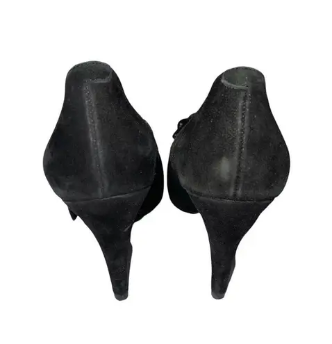 BCBG Paris Black Studded Rose Applique Stiletto Heels Size 6