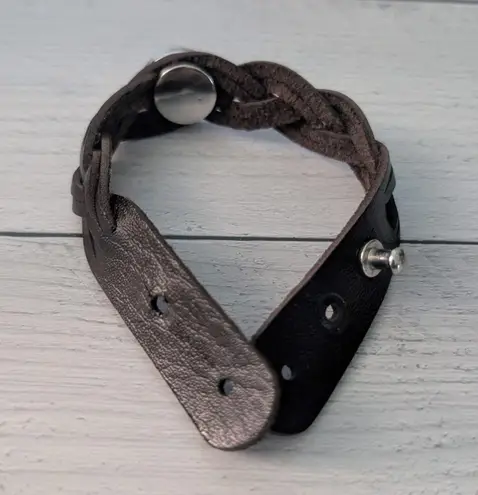 Braided Brown Snap Bracelet