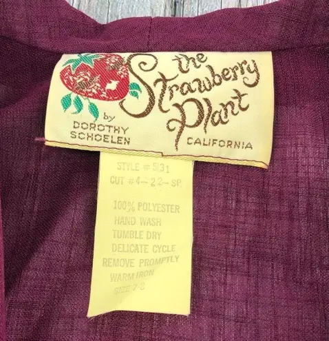 70s Deadstock Vintage The Strawberry Plant Grape Cropped Jacket