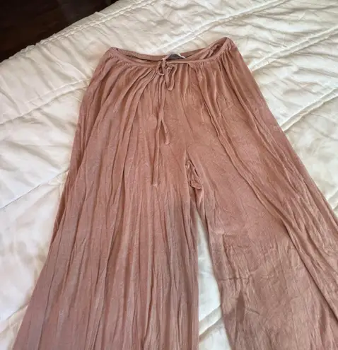 Free People beach intimately nude mauve palazzo wide leg pants S