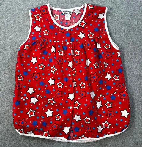 Anthony Richards Red Star Button Front Apron Top Women's Medium Sleeveless