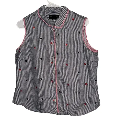 Women’s Linen Blend 4th of July button down vest size large