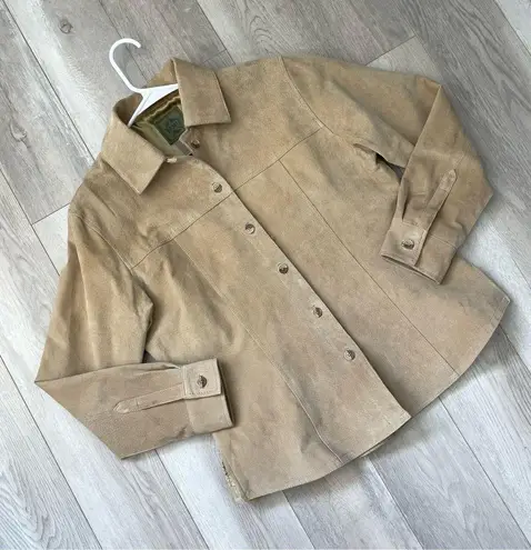 AMI Leather Shacket Jacket suede womens Tan (medium) vintage western americana