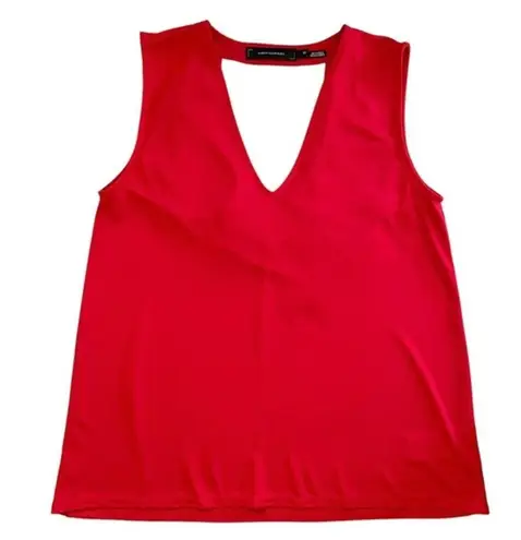 Robert Rodriguez Tyler Red Drape Back Sleeveless Top Blouse