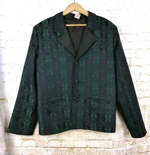 Lip service Y2K Blacklist Jacket Men XL Black Green Brocade Jacquard Goth Rock