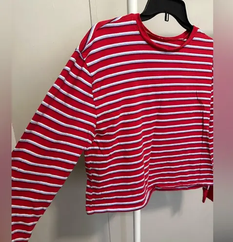 Arizona Jeans Arizona Jean Co Red White and Blue Striped Longsleeve Crewneck Shirt size large