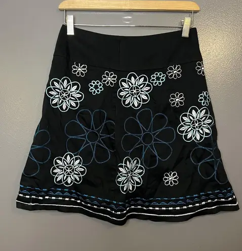 Heart Soul Skirt Womens 1 Black Embroidered Floral A