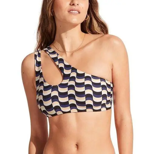 Seafolly Women's Standard Bandeau One Shoulder Bikini Top Swimsuit, Modern Sz: 4
