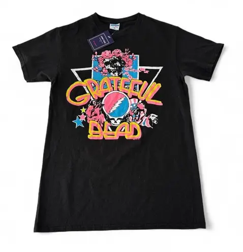 NWT Grateful Dead Shirt XS Black Concert Tee Neon Rock Band Junk Food T Shirt