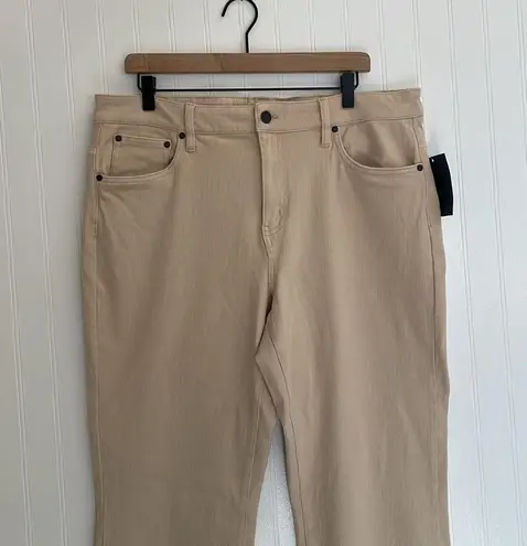 Coldwater Creek Knit Denim High Rise Straight-Leg Jeans in Stone Khaki Size 16