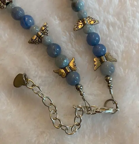 Blue Aventurine Crystal bracket with butterfly charms.