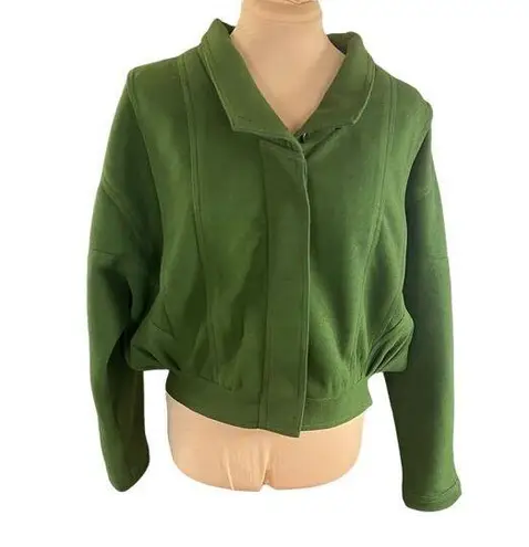 Unbranded Green SZ L Women Slouchy Dolman Sleeve Bomber Varsity Military Jacket Size L